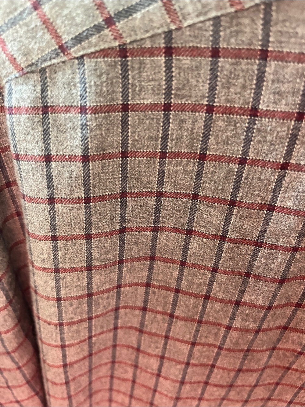 Men's Gray Plaid Button-Down Shirt - Long Sleeve Casual - Picture 3 of 9